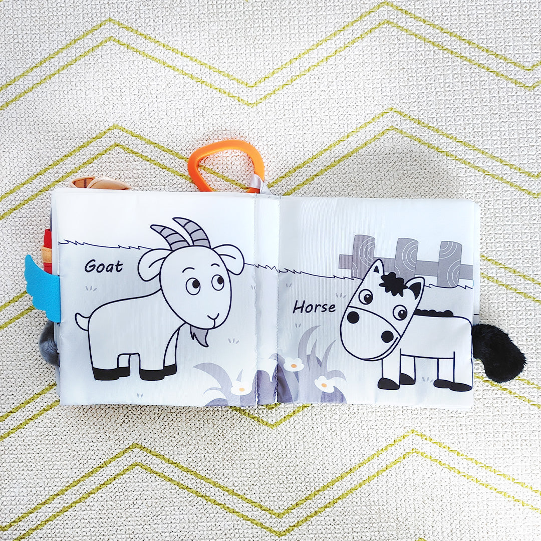Interactive Baby Sensory Washable Cloth Book Flip Book