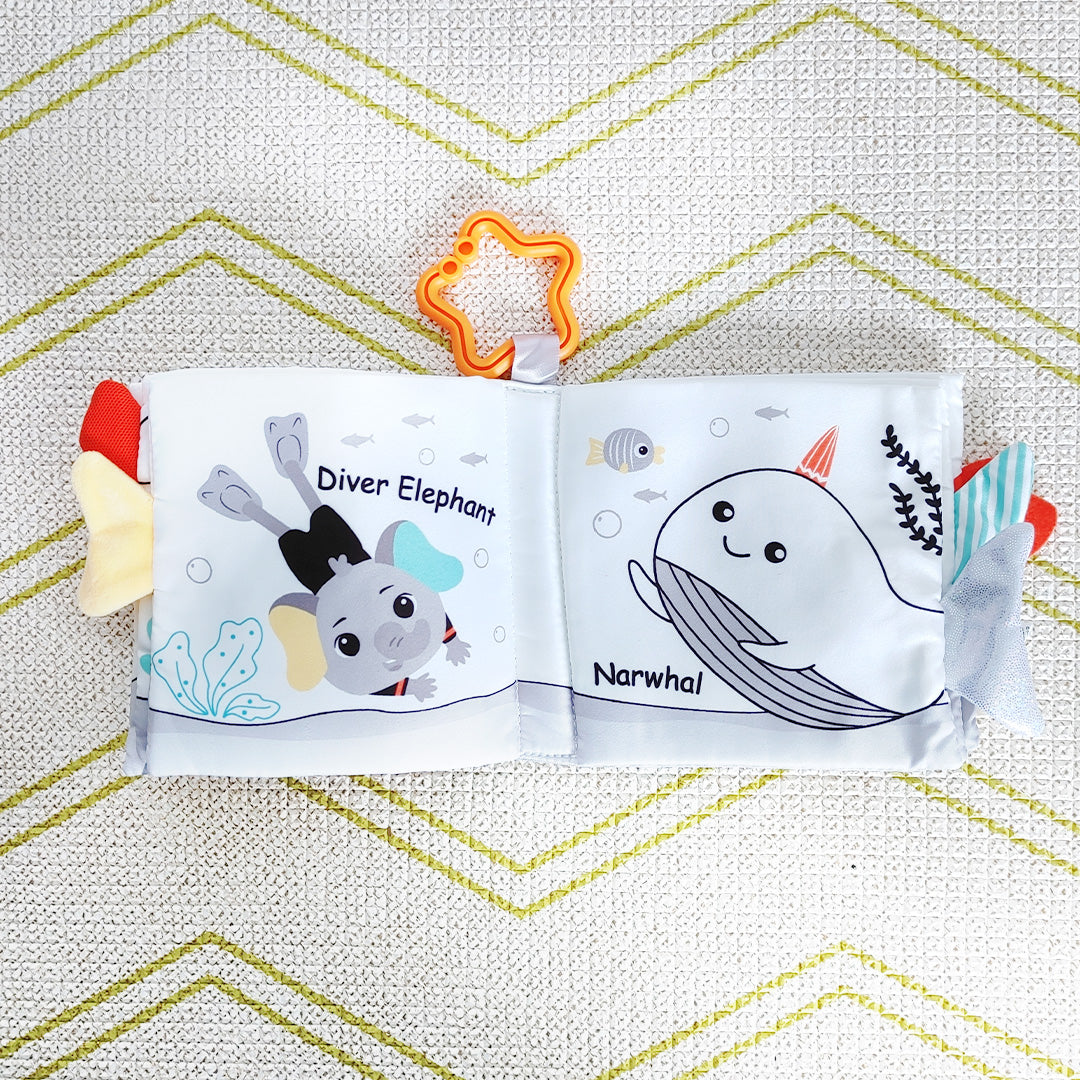 Interactive Baby Sensory Washable Cloth Book Flip Book