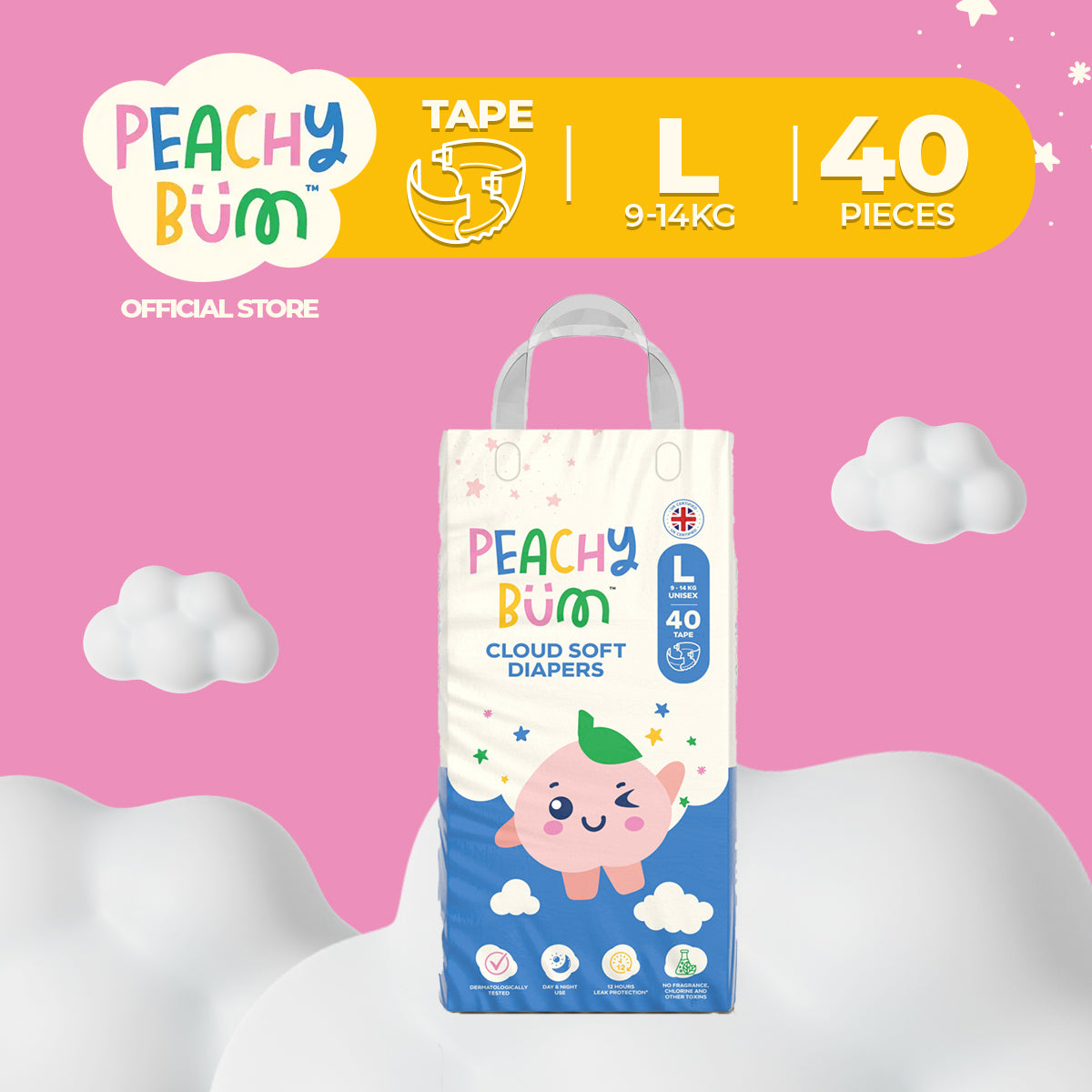 Peachy Bum Tape Diapers