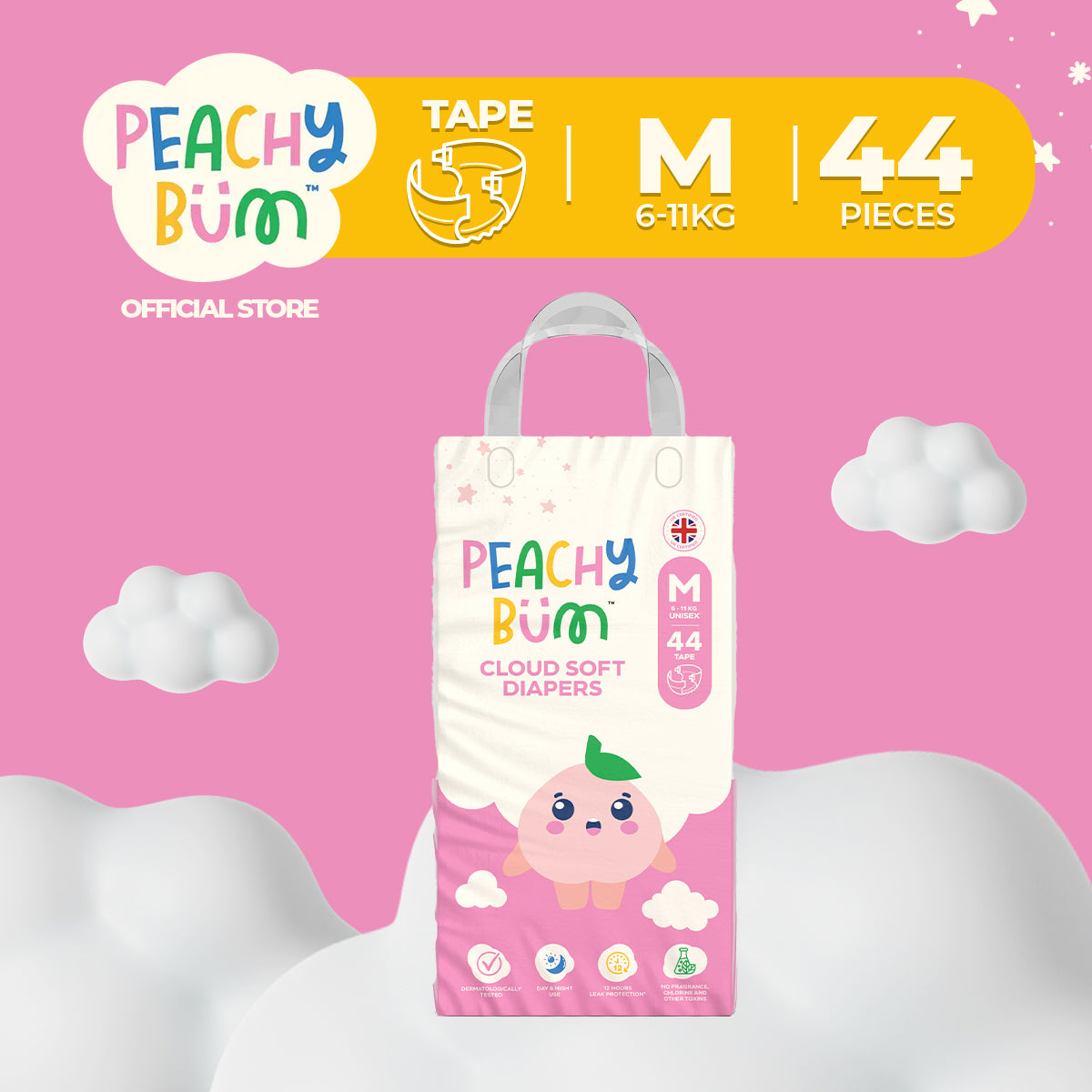 Peachy Bum Tape Diapers