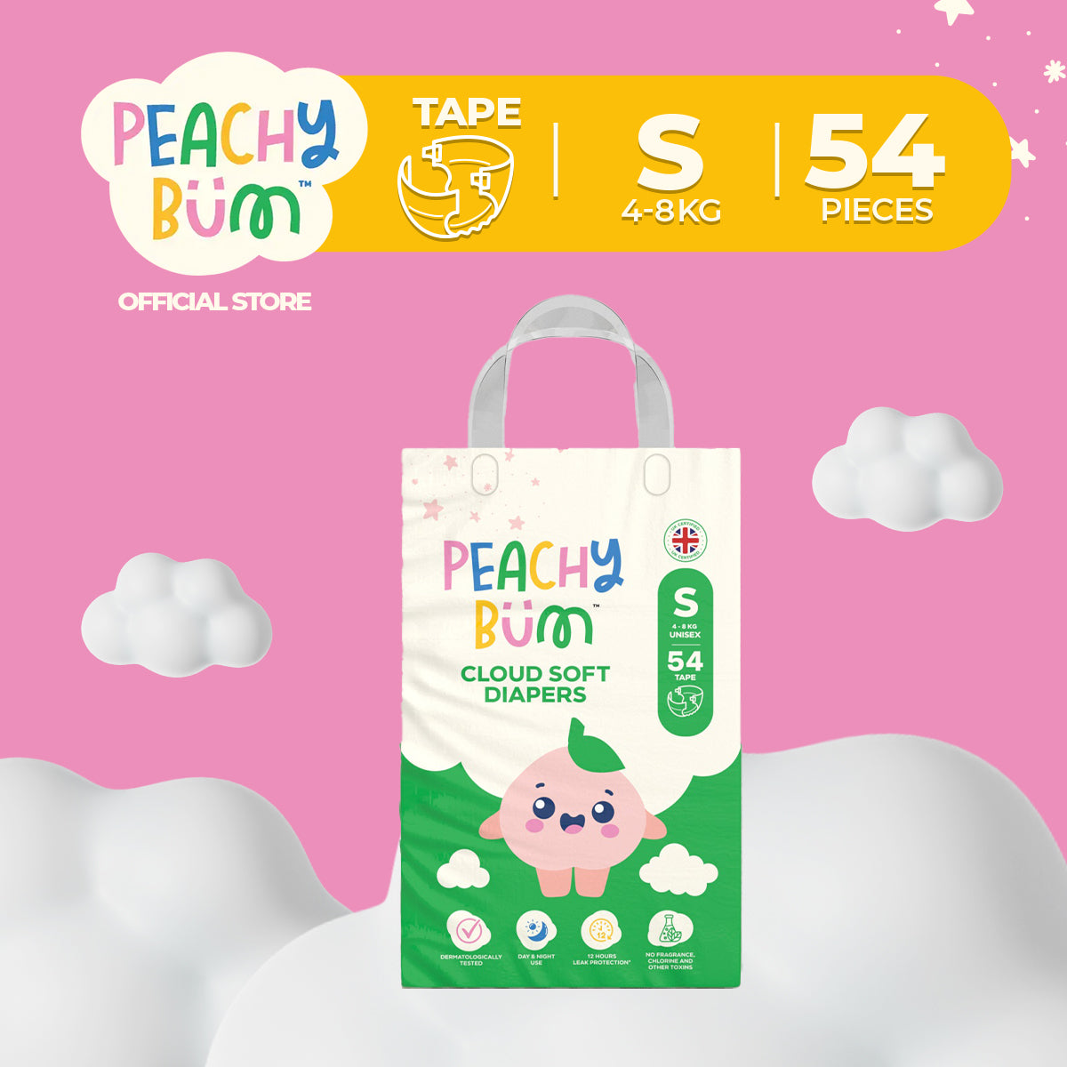 Peachy Bum Tape Diapers