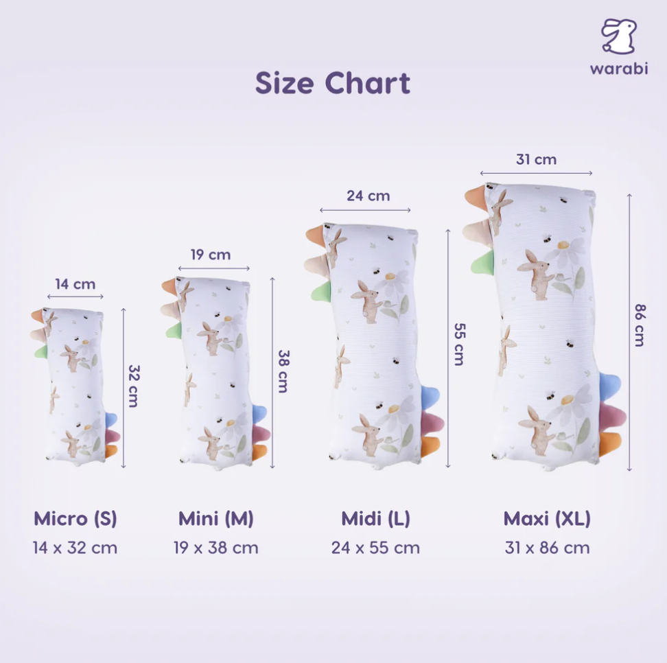 Warabi Baby Bunny Blooms Snuggle Buddy Pillow