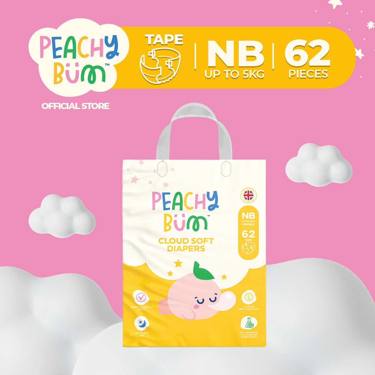 Peachy Bum Tape Diapers